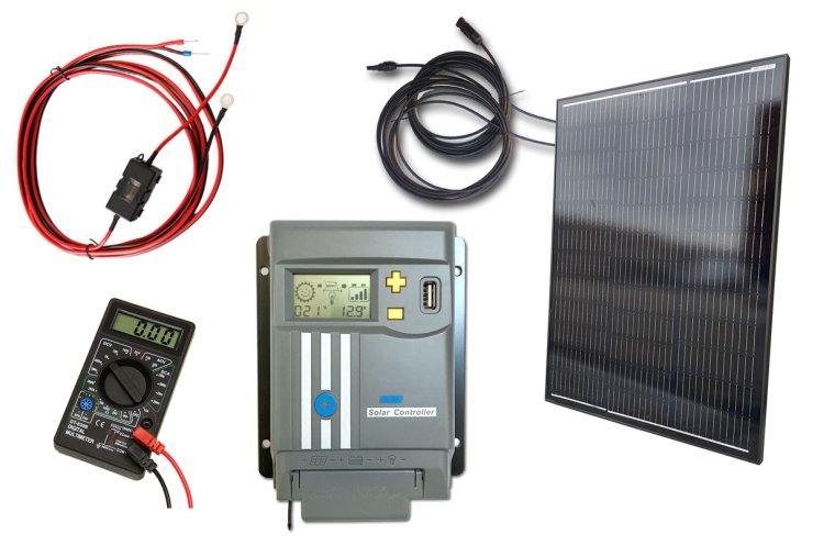 Grundpakke 12V m/120Wp & 10A MPPT lader m/display