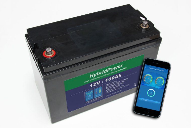 12V 100Ah (100A BMS) LiFePO4 batteri m/APP overvågning