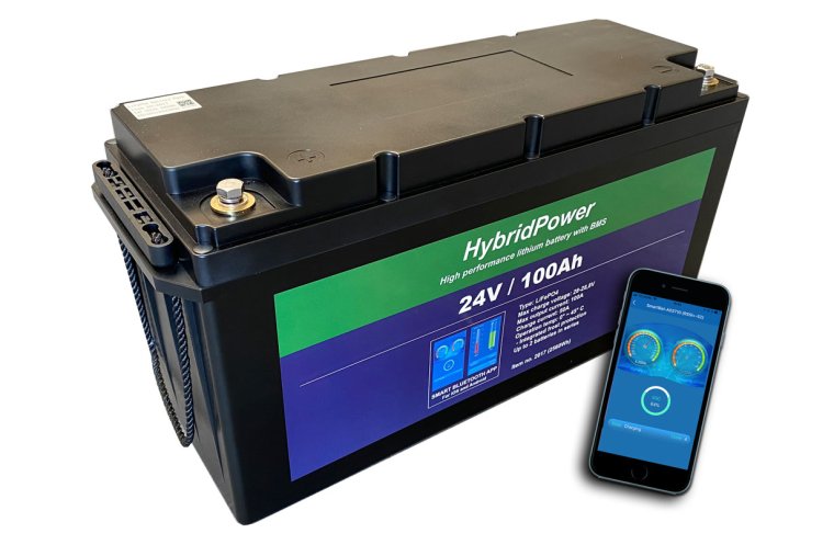 24V 100Ah LiFePO4 batteri m/APP overvågning