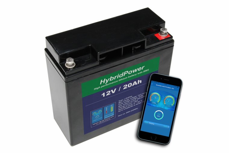 12V 20Ah LiFePO4 batteri m/APP overvågning