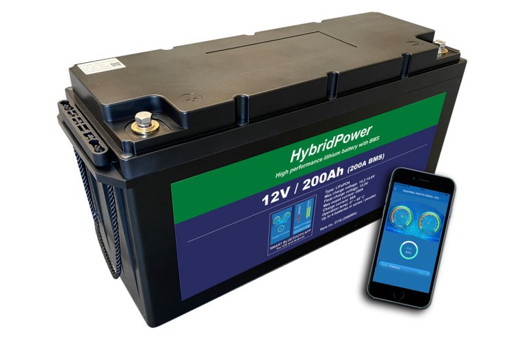 12V 200Ah (200A BMS) LiFePO4 batteri m/APP overvågning