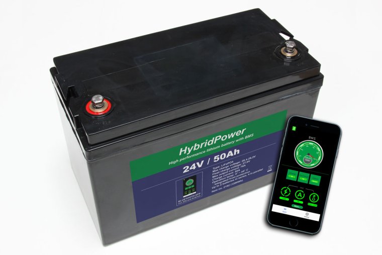 24V 50Ah LiFePO4 batteri m/APP overvågning