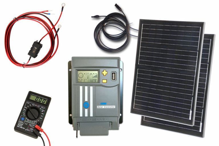 Grundpakke 12/24V 2x60Wp & 10A MPPT lader m/display