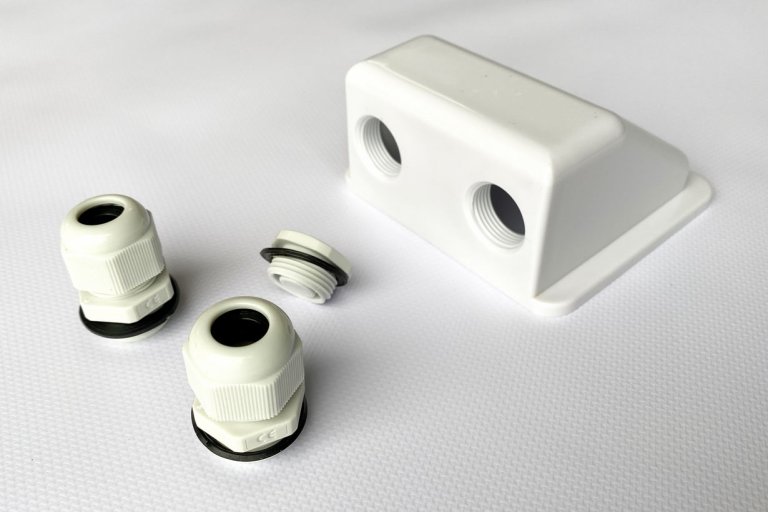 Kabelgennemføring 1 el. 2 huller, Ø6-10mm, fladtag/camping